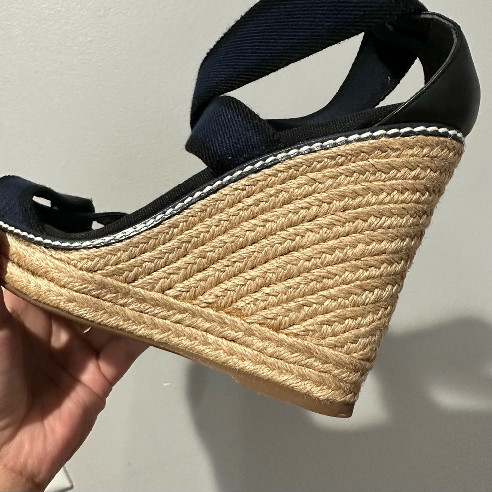 Tory Burch Adonis Espadrille Navy Black Size 9 - Picture 8 of 16